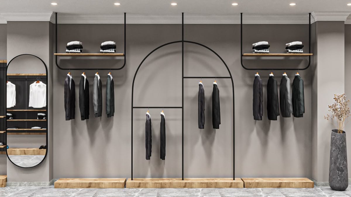 mẫu giá treo quần áo shop thời trang đẹp